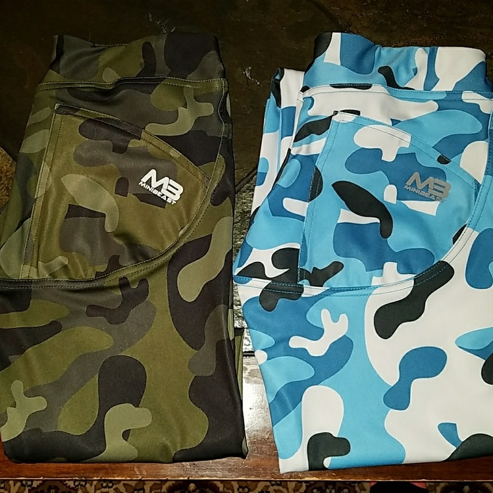 Minibeast Green Camouflage Workout Leggings